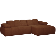 Laden Sie das Bild in den Galerie-Viewer, MOJO CHAISE LONGUE SOFA RIGHT BOUCLE RUST BROWN MELANGE