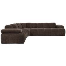 Laden Sie das Bild in den Galerie-Viewer, MOJO CORNER SOFA LEFT RIB FABRIC BROWN