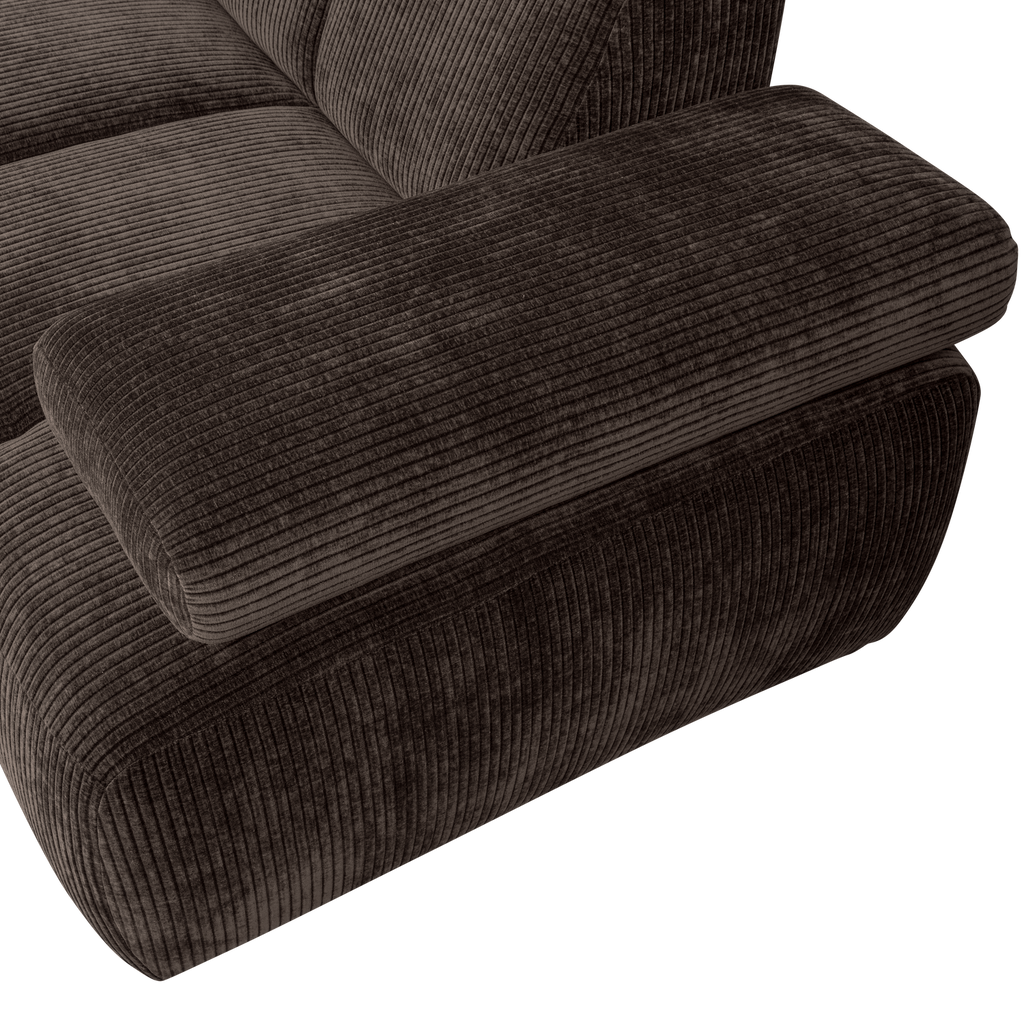 MOJO CORNER SOFA LEFT RIB FABRIC BROWN