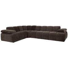 Laden Sie das Bild in den Galerie-Viewer, MOJO CORNER SOFA LEFT RIB FABRIC BROWN