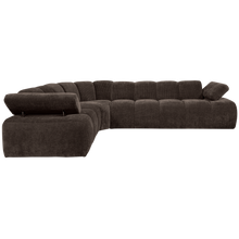 Laden Sie das Bild in den Galerie-Viewer, MOJO CORNER SOFA LEFT RIB FABRIC BROWN