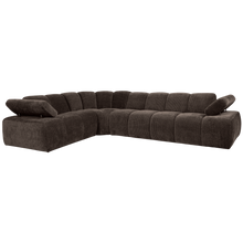 Laden Sie das Bild in den Galerie-Viewer, MOJO CORNER SOFA LEFT RIB FABRIC BROWN