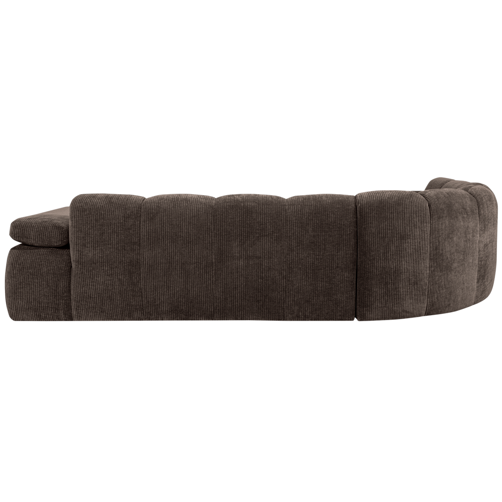 MOJO CORNER SOFA LEFT RIB FABRIC BROWN