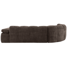 Laden Sie das Bild in den Galerie-Viewer, MOJO CORNER SOFA LEFT RIB FABRIC BROWN