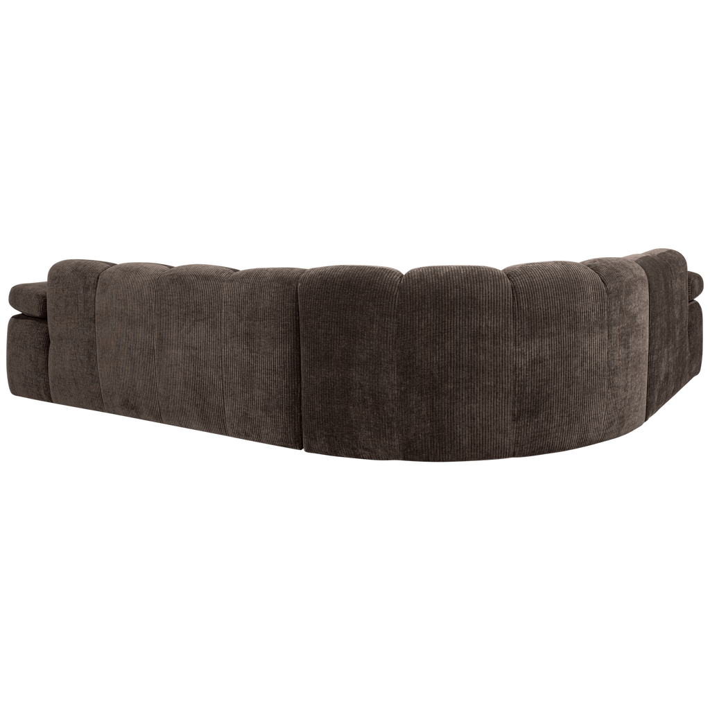 MOJO CORNER SOFA LEFT RIB FABRIC BROWN