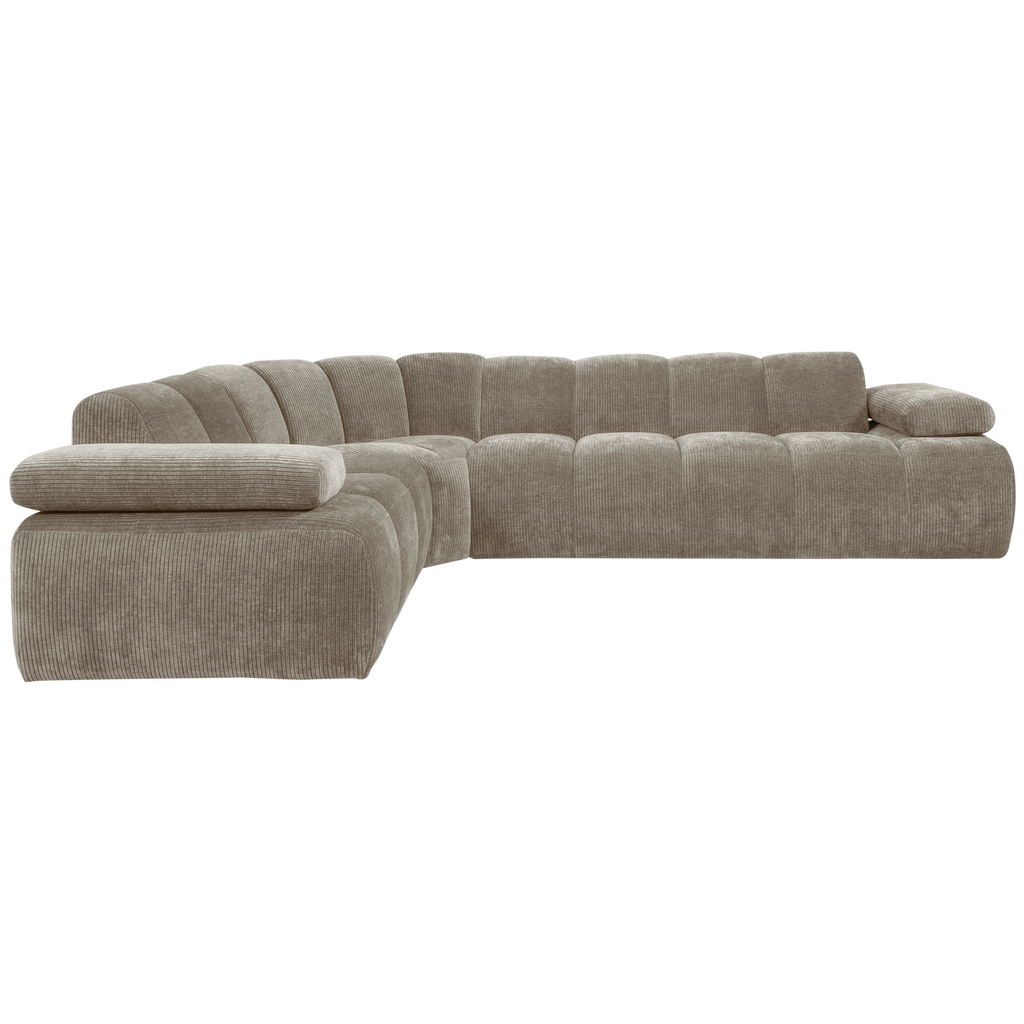 MOJO CORNER SOFA LEFT RIB FABRIC DARK SAND