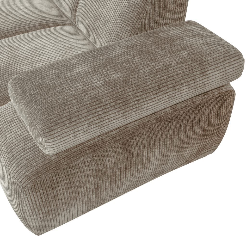 MOJO CORNER SOFA LEFT RIB FABRIC DARK SAND