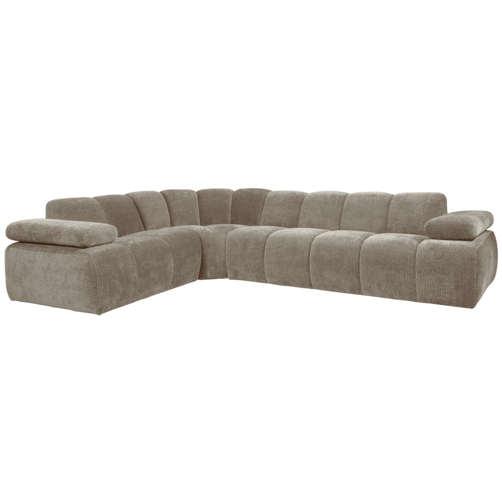 MOJO CORNER SOFA LEFT RIB FABRIC DARK SAND