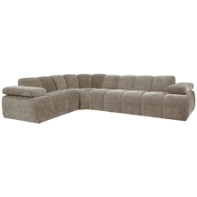 Laden Sie das Bild in den Galerie-Viewer, MOJO CORNER SOFA LEFT RIB FABRIC DARK SAND