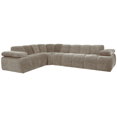 MOJO CORNER SOFA LEFT RIB FABRIC DARK SAND