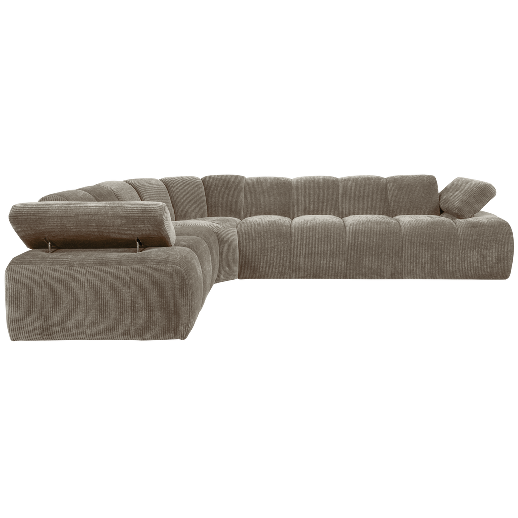 MOJO CORNER SOFA LEFT RIB FABRIC DARK SAND