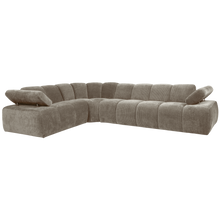Laden Sie das Bild in den Galerie-Viewer, MOJO CORNER SOFA LEFT RIB FABRIC DARK SAND