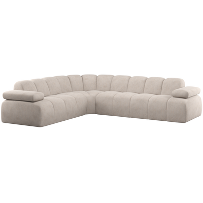 MOJO CORNER SOFA LEFT RIB FABRIC ECRU