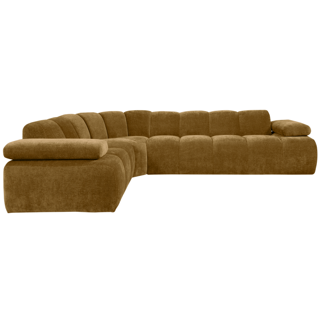 MOJO CORNER SOFA LEFT RIB FABRIC HONEY YELLOW