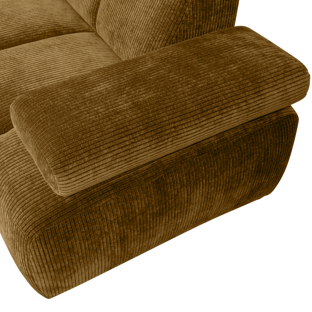 MOJO CORNER SOFA LEFT RIB FABRIC HONEY YELLOW