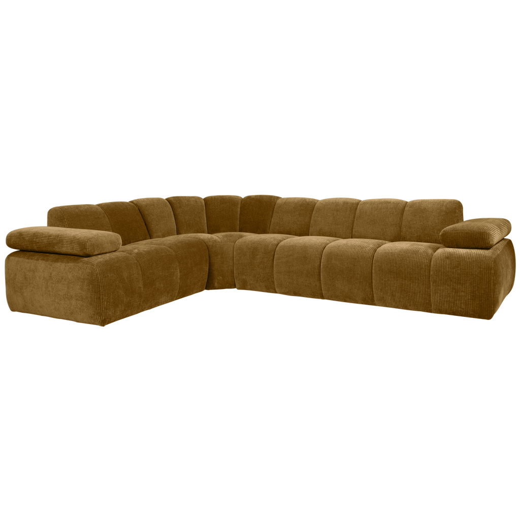 MOJO CORNER SOFA LEFT RIB FABRIC HONEY YELLOW