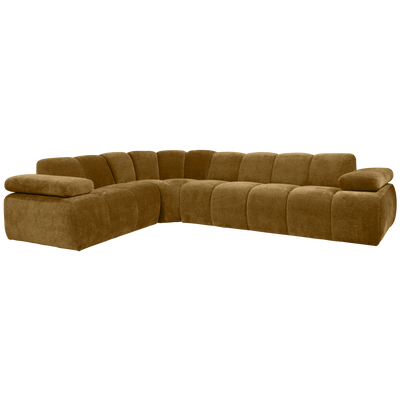 MOJO CORNER SOFA LEFT RIB FABRIC HONEY YELLOW