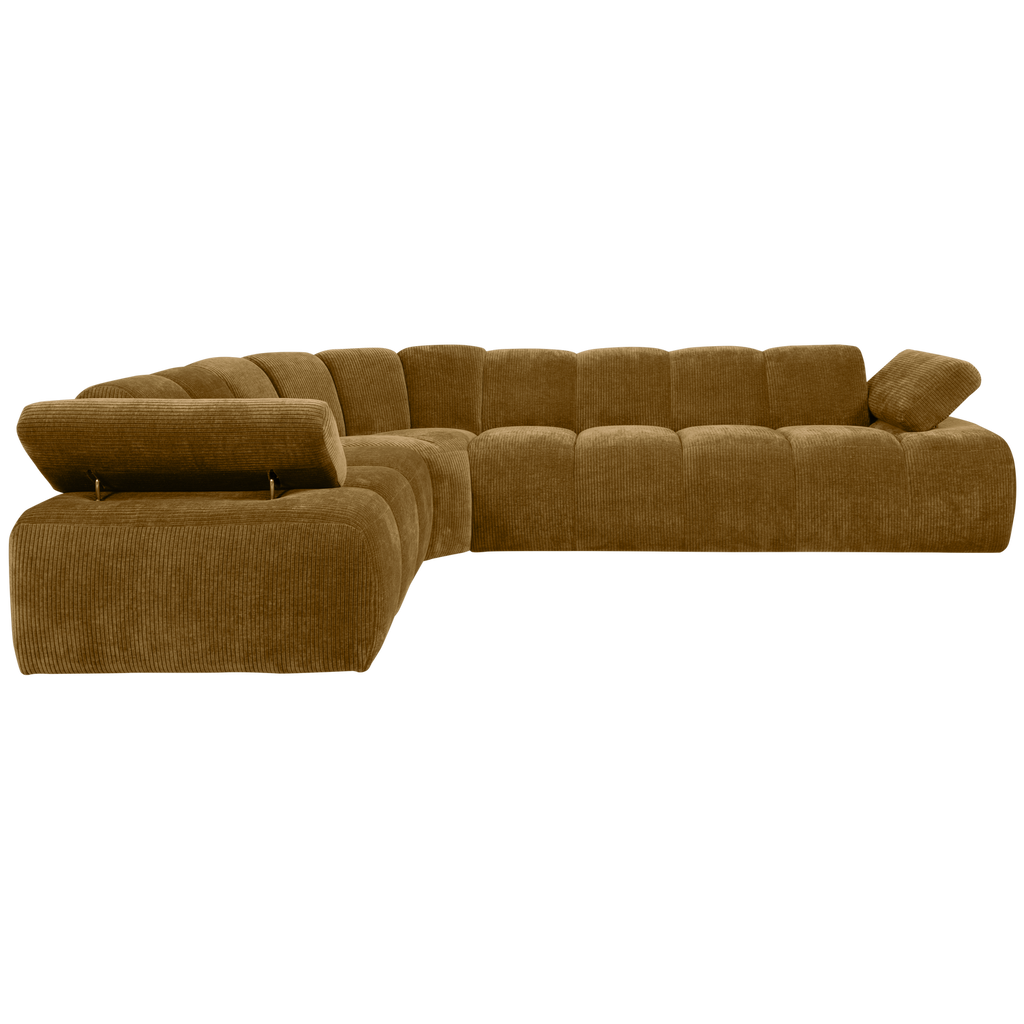 MOJO CORNER SOFA LEFT RIB FABRIC HONEY YELLOW