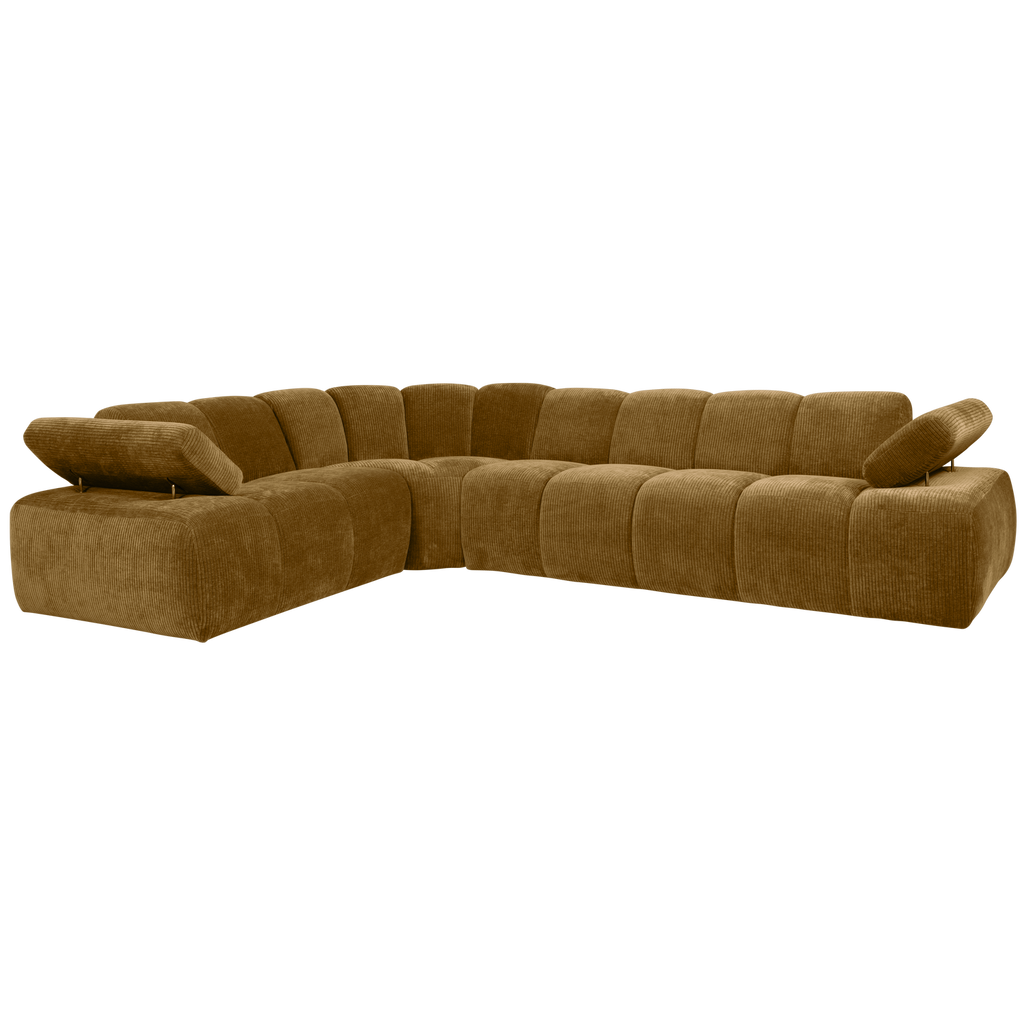 MOJO CORNER SOFA LEFT RIB FABRIC HONEY YELLOW