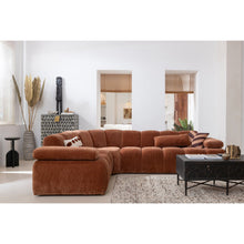 Laden Sie das Bild in den Galerie-Viewer, MOJO CORNER SOFA LEFT RIB FABRIC RUST BROWN