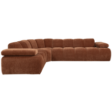 Laden Sie das Bild in den Galerie-Viewer, MOJO CORNER SOFA LEFT RIB FABRIC RUST BROWN