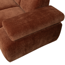Laden Sie das Bild in den Galerie-Viewer, MOJO CORNER SOFA LEFT RIB FABRIC RUST BROWN