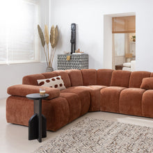 Laden Sie das Bild in den Galerie-Viewer, MOJO CORNER SOFA LEFT RIB FABRIC RUST BROWN