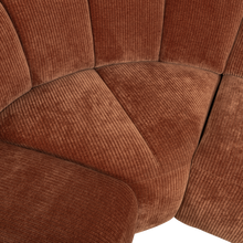 Laden Sie das Bild in den Galerie-Viewer, MOJO CORNER SOFA LEFT RIB FABRIC RUST BROWN