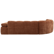 Laden Sie das Bild in den Galerie-Viewer, MOJO CORNER SOFA LEFT RIB FABRIC RUST BROWN