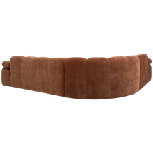 Laden Sie das Bild in den Galerie-Viewer, MOJO CORNER SOFA LEFT RIB FABRIC RUST BROWN