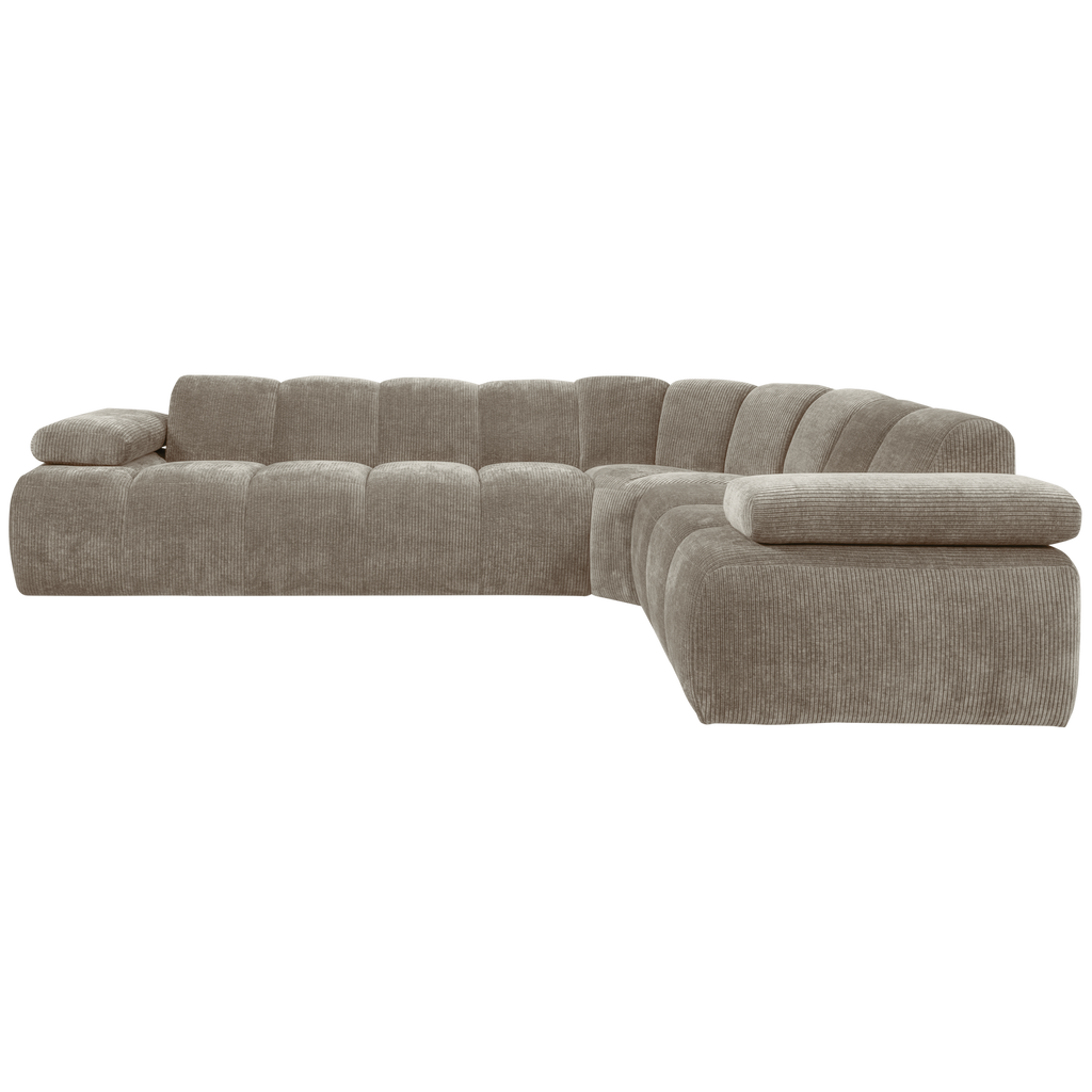MOJO CORNER SOFA RIGHT RIB FABRIC DARK SAND