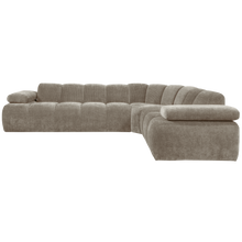 Laden Sie das Bild in den Galerie-Viewer, MOJO CORNER SOFA RIGHT RIB FABRIC DARK SAND