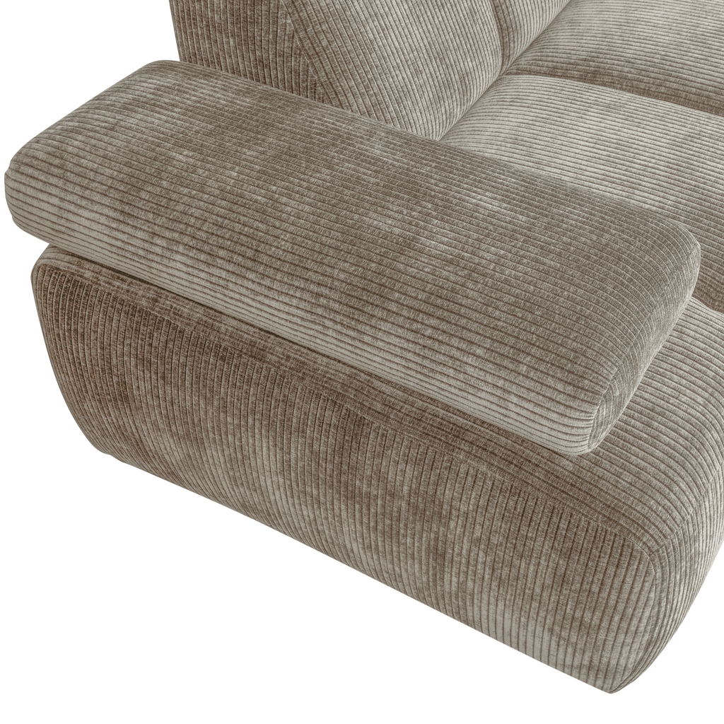 MOJO CORNER SOFA RIGHT RIB FABRIC DARK SAND