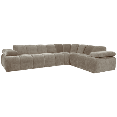 MOJO CORNER SOFA RIGHT RIB FABRIC DARK SAND