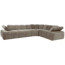 Laden Sie das Bild in den Galerie-Viewer, MOJO CORNER SOFA RIGHT RIB FABRIC DARK SAND