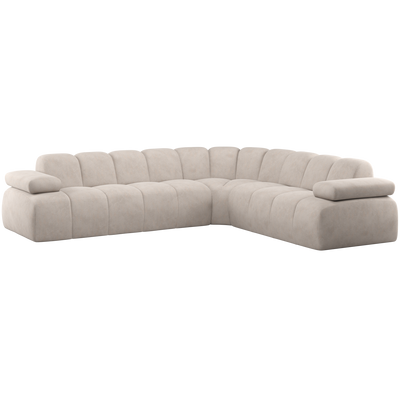 MOJO CORNER SOFA RIGHT WOVEN RIB FABRIC ECRU