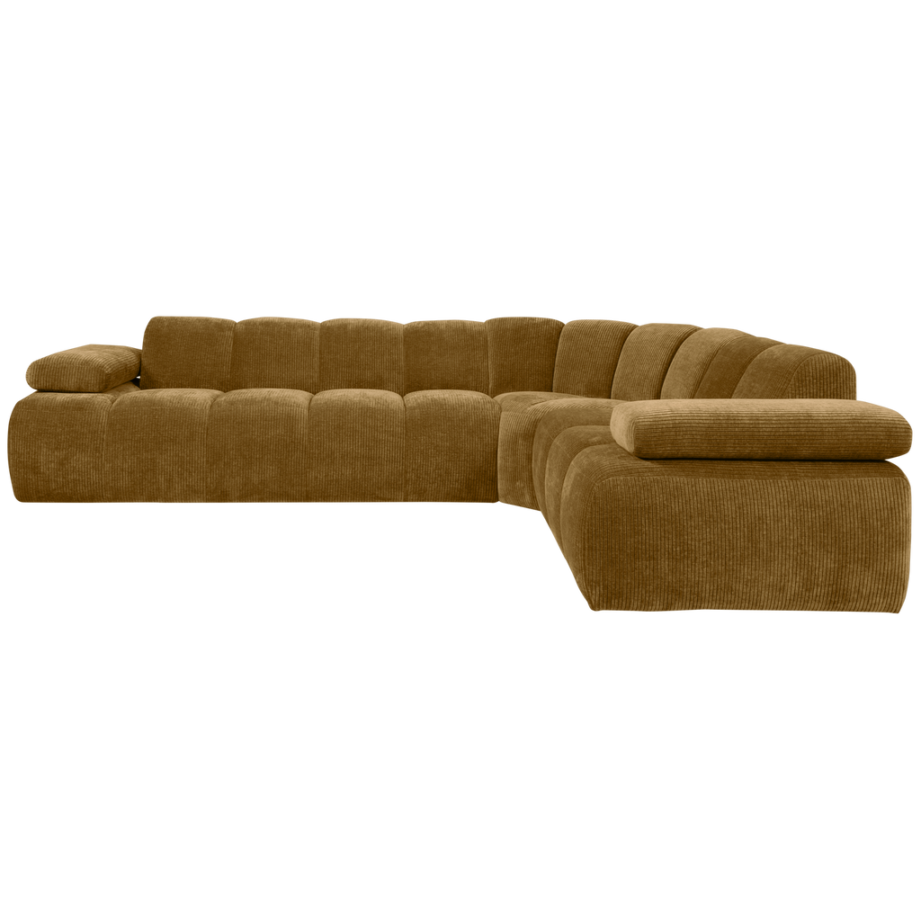 MOJO CORNER SOFA RIGHT RIB FABRIC HONEY YELLOW