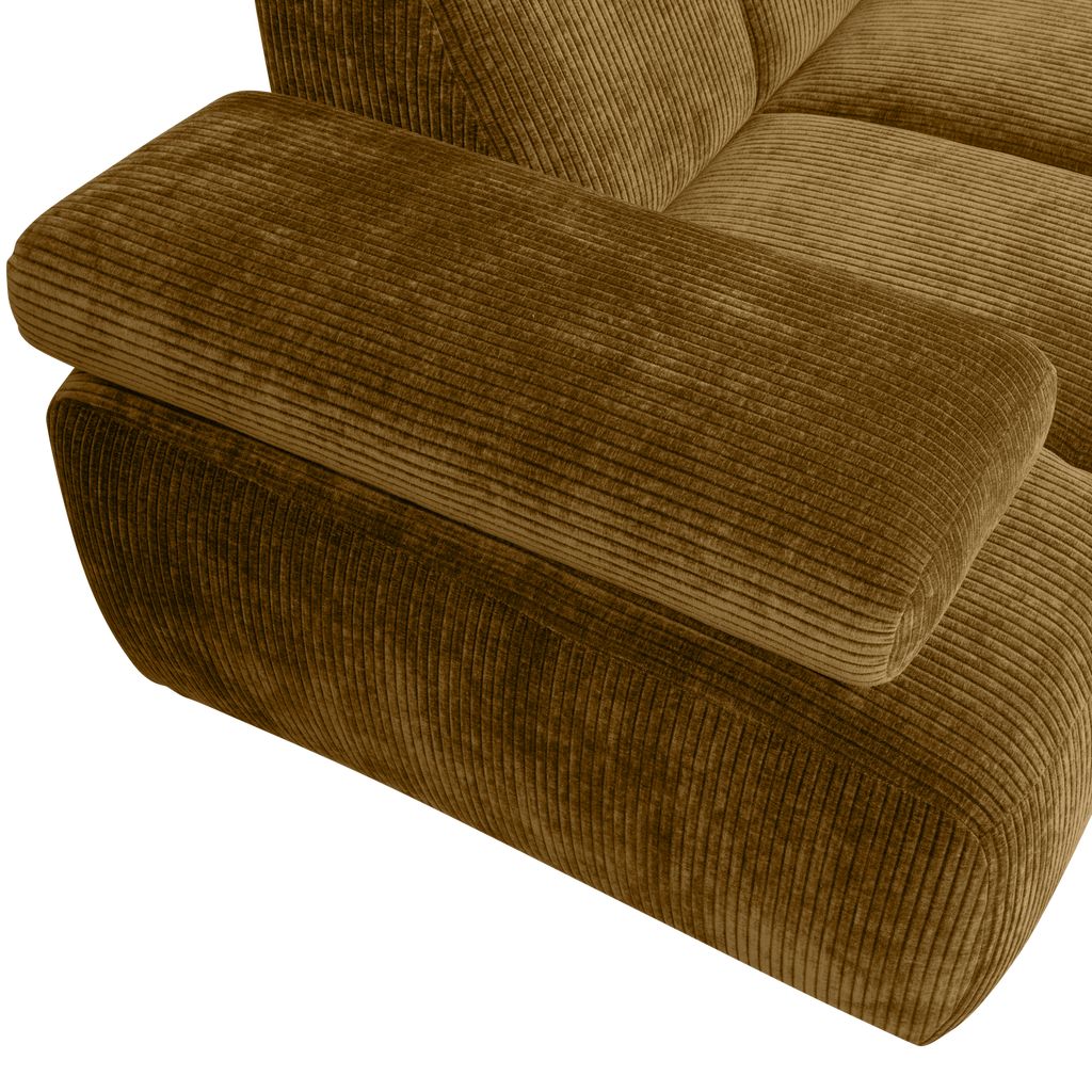 MOJO CORNER SOFA RIGHT RIB FABRIC HONEY YELLOW
