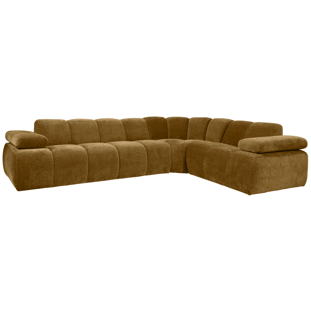 MOJO CORNER SOFA RIGHT RIB FABRIC HONEY YELLOW