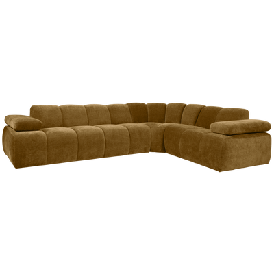 MOJO CORNER SOFA RIGHT RIB FABRIC HONEY YELLOW