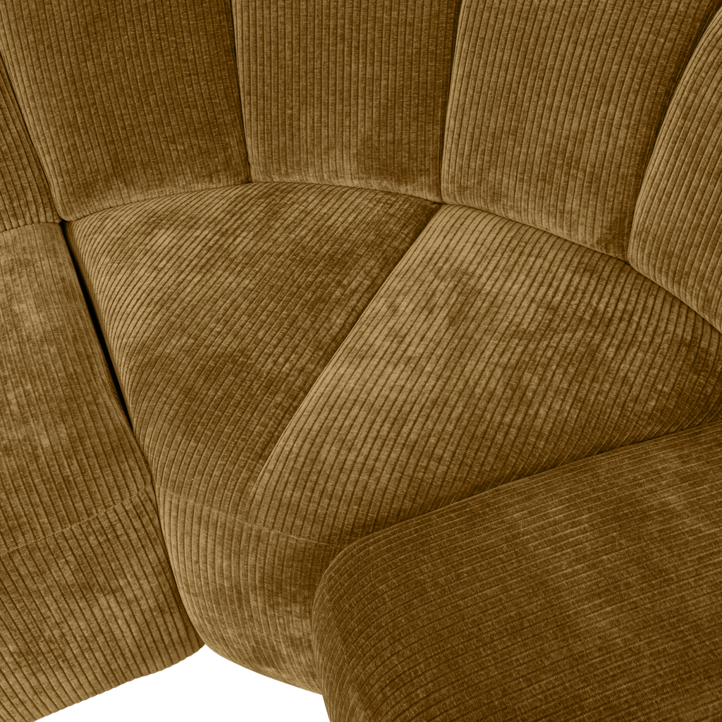 MOJO CORNER SOFA RIGHT RIB FABRIC HONEY YELLOW
