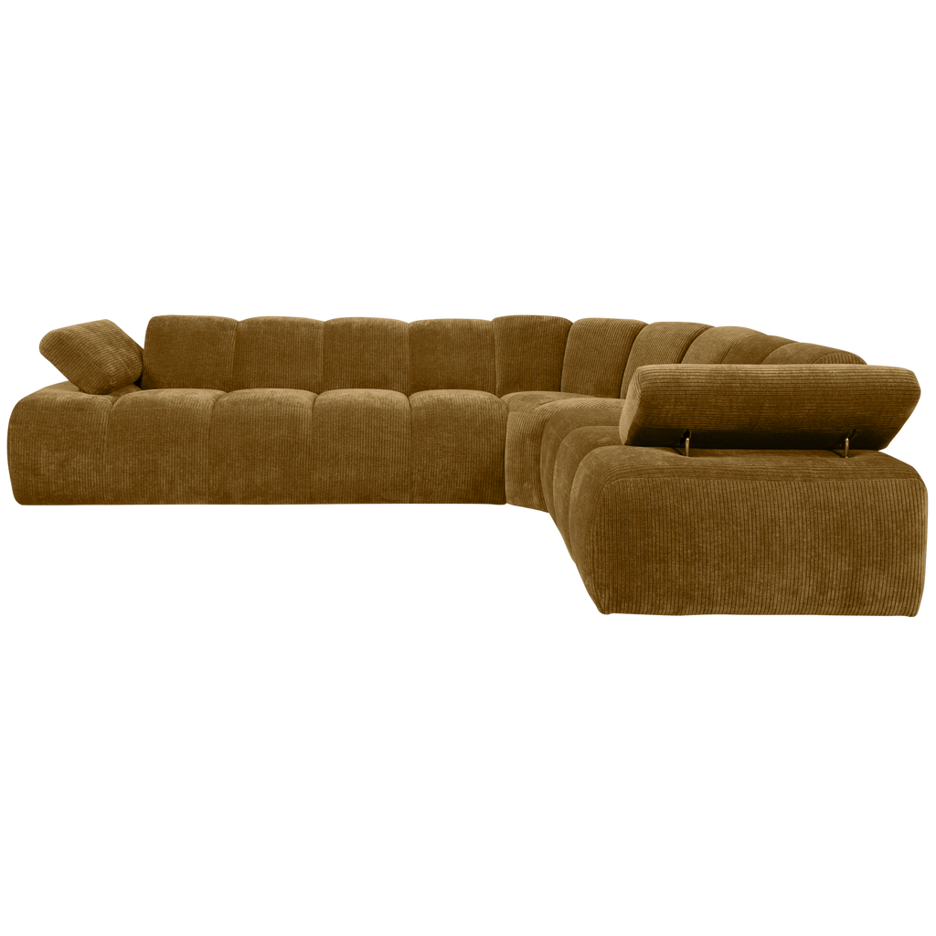 MOJO CORNER SOFA RIGHT RIB FABRIC HONEY YELLOW