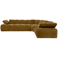 Laden Sie das Bild in den Galerie-Viewer, MOJO CORNER SOFA RIGHT RIB FABRIC HONEY YELLOW