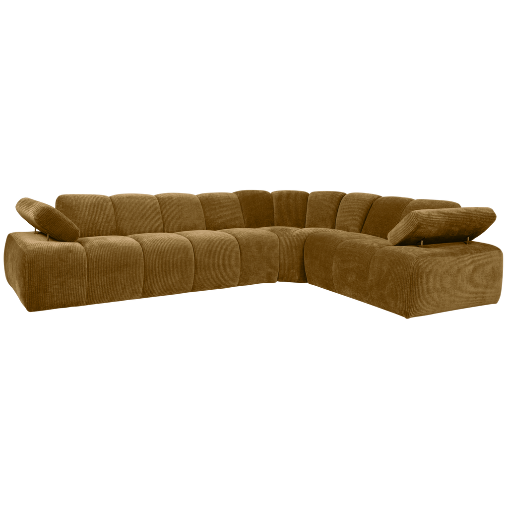 MOJO CORNER SOFA RIGHT RIB FABRIC HONEY YELLOW