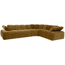 Laden Sie das Bild in den Galerie-Viewer, MOJO CORNER SOFA RIGHT RIB FABRIC HONEY YELLOW