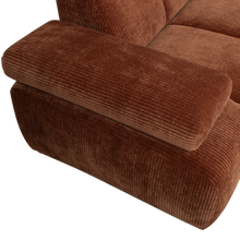 Laden Sie das Bild in den Galerie-Viewer, MOJO CORNER SOFA RIGHT RIB FABRIC RUST BROWN