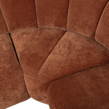 Laden Sie das Bild in den Galerie-Viewer, MOJO CORNER SOFA RIGHT RIB FABRIC RUST BROWN