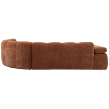 Laden Sie das Bild in den Galerie-Viewer, MOJO CORNER SOFA RIGHT RIB FABRIC RUST BROWN