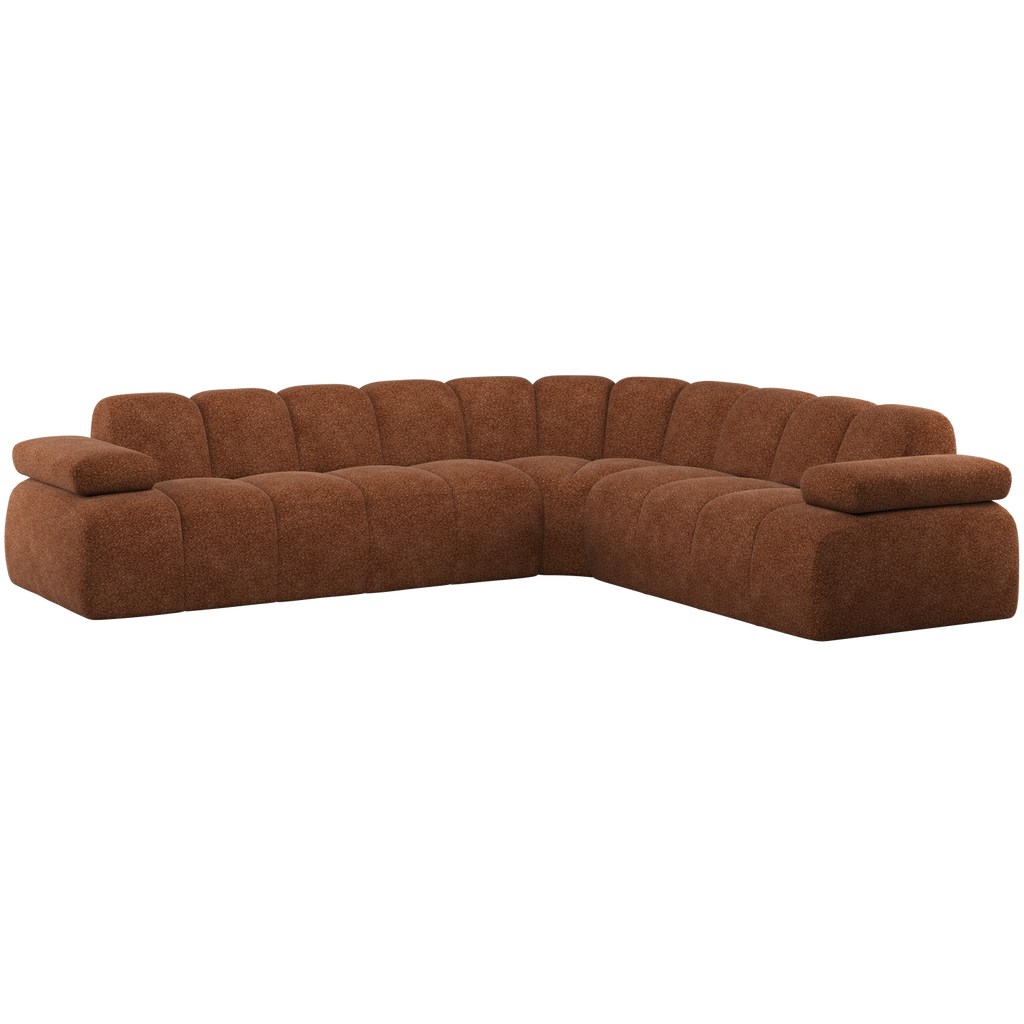 MOJO CORNER SOFA RIGHT WOOLLY RUST BROWN