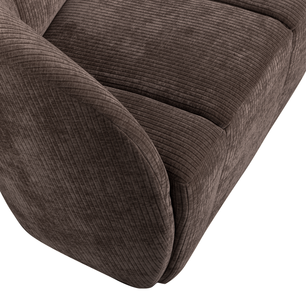 MOJO 2-SEATER BENCH LEFT RIB FABRIC BROWN